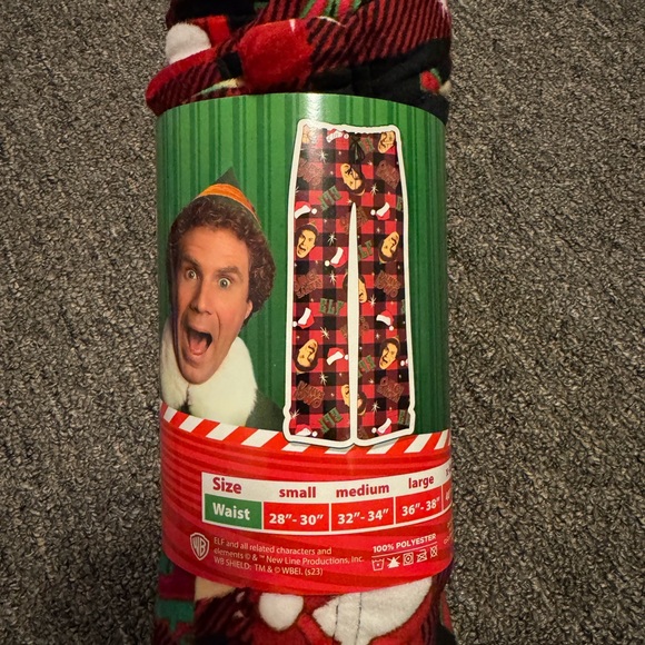 ELF Festive Red and Green Lounge Pants - Picture 1 of 2